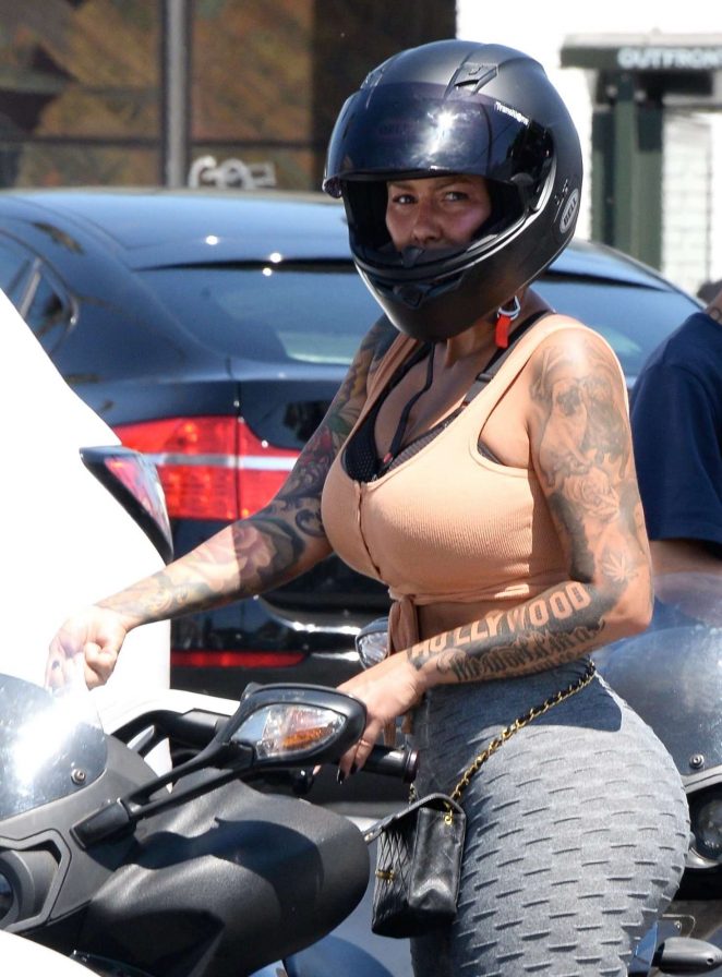Amber Rose in Tights out on a Tryke in Beverly Hills